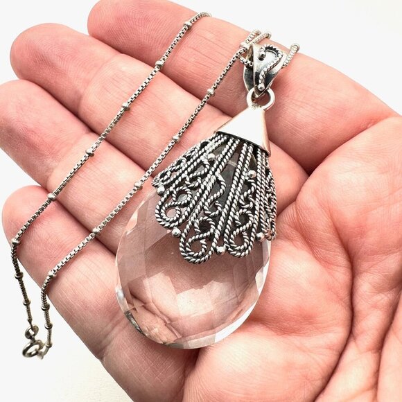 QVC Designer DP Doug Paulus Womens Necklace Sterling Silver White Topaz - Picture 2 of 6